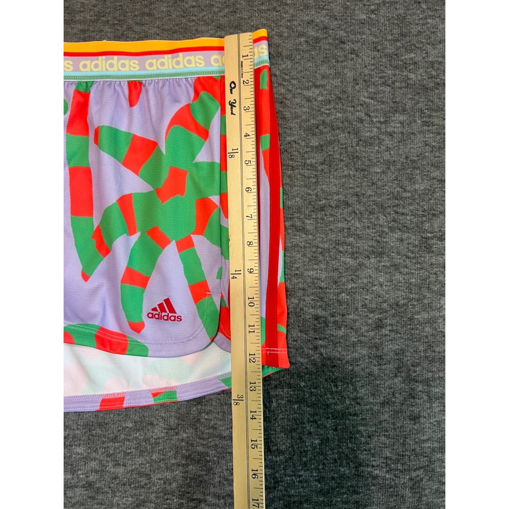 Adidas FARM Pacer Training Shorts Womens XL Purple Glow Red Green HS1198 New - Picture 9 of 13